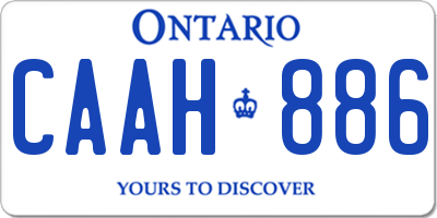 ON license plate CAAH886