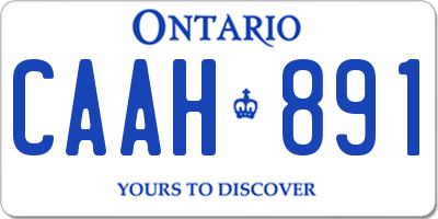 ON license plate CAAH891