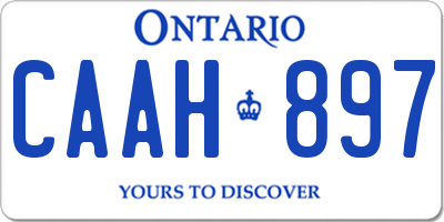 ON license plate CAAH897