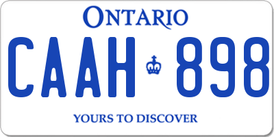 ON license plate CAAH898