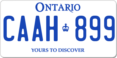 ON license plate CAAH899