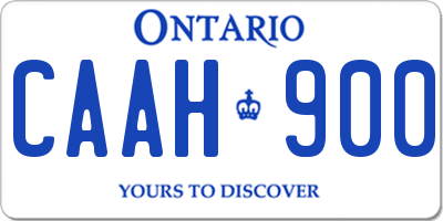 ON license plate CAAH900