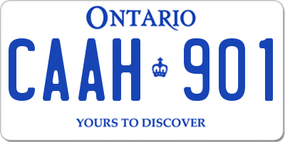 ON license plate CAAH901