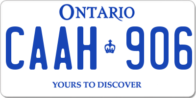 ON license plate CAAH906