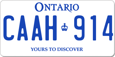 ON license plate CAAH914