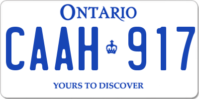 ON license plate CAAH917