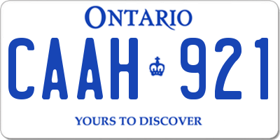 ON license plate CAAH921