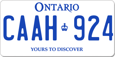 ON license plate CAAH924