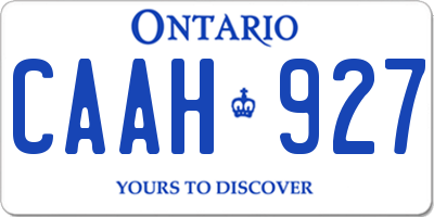 ON license plate CAAH927