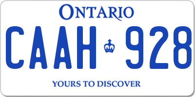 ON license plate CAAH928