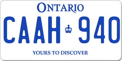 ON license plate CAAH940