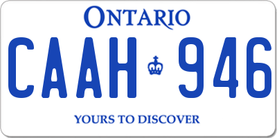 ON license plate CAAH946