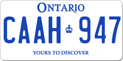 ON license plate CAAH947