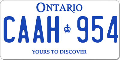 ON license plate CAAH954