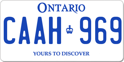 ON license plate CAAH969