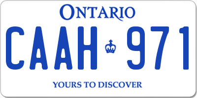 ON license plate CAAH971