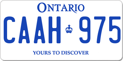 ON license plate CAAH975