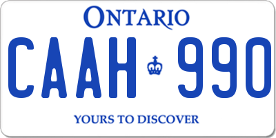 ON license plate CAAH990