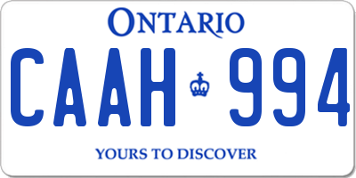 ON license plate CAAH994