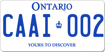 ON license plate CAAI002