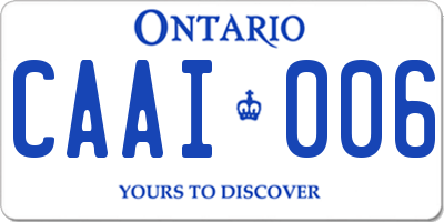 ON license plate CAAI006