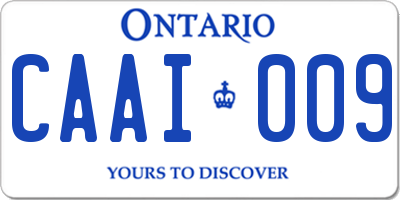 ON license plate CAAI009