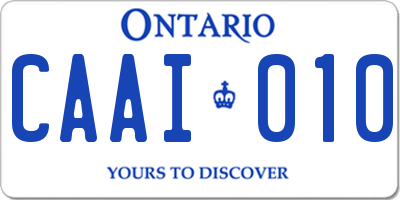 ON license plate CAAI010