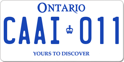 ON license plate CAAI011