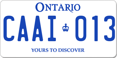 ON license plate CAAI013