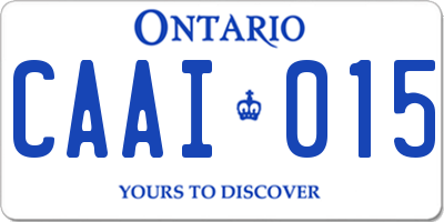 ON license plate CAAI015