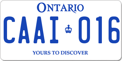 ON license plate CAAI016