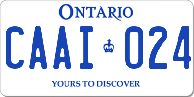 ON license plate CAAI024