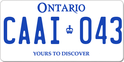 ON license plate CAAI043