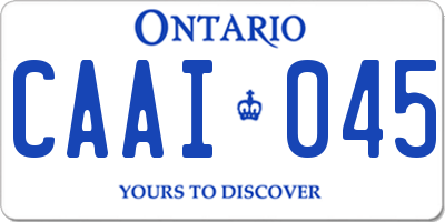 ON license plate CAAI045