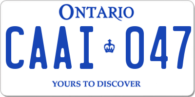 ON license plate CAAI047