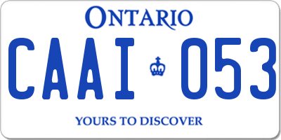 ON license plate CAAI053