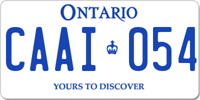 ON license plate CAAI054