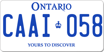 ON license plate CAAI058