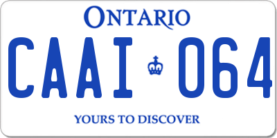 ON license plate CAAI064