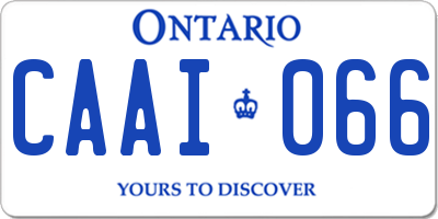 ON license plate CAAI066