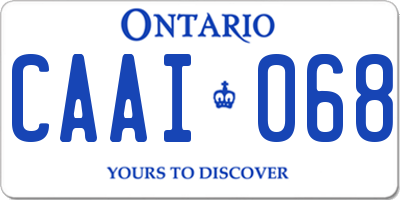 ON license plate CAAI068