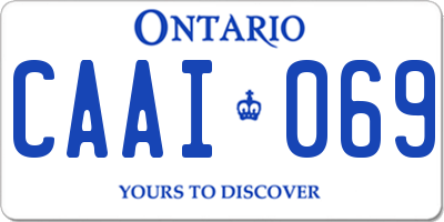 ON license plate CAAI069