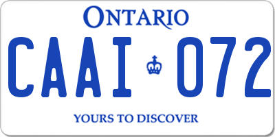 ON license plate CAAI072