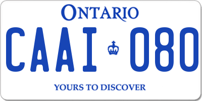 ON license plate CAAI080