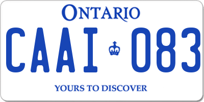 ON license plate CAAI083