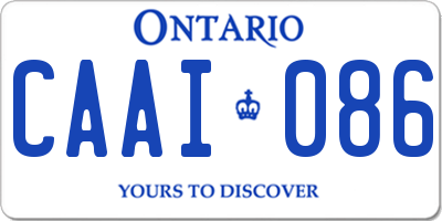 ON license plate CAAI086