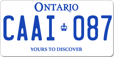 ON license plate CAAI087