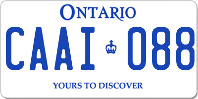 ON license plate CAAI088