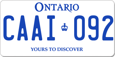 ON license plate CAAI092