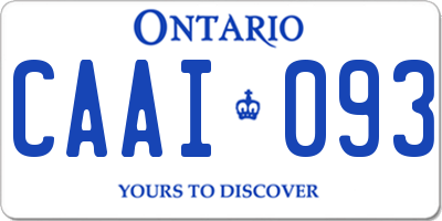 ON license plate CAAI093